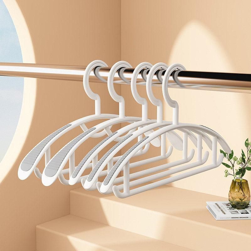 10PCS Plastic Half Round Non Slip Hangers Non Marking Drying Racks Home Use - Narrow