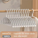 10PCS Plastic Half Round Non Slip Hangers Non Marking Drying Racks Home Use - Narrow
