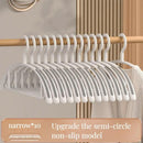 10PCS Plastic Half Round Non Slip Hangers Non Marking Drying Racks Home Use - Narrow