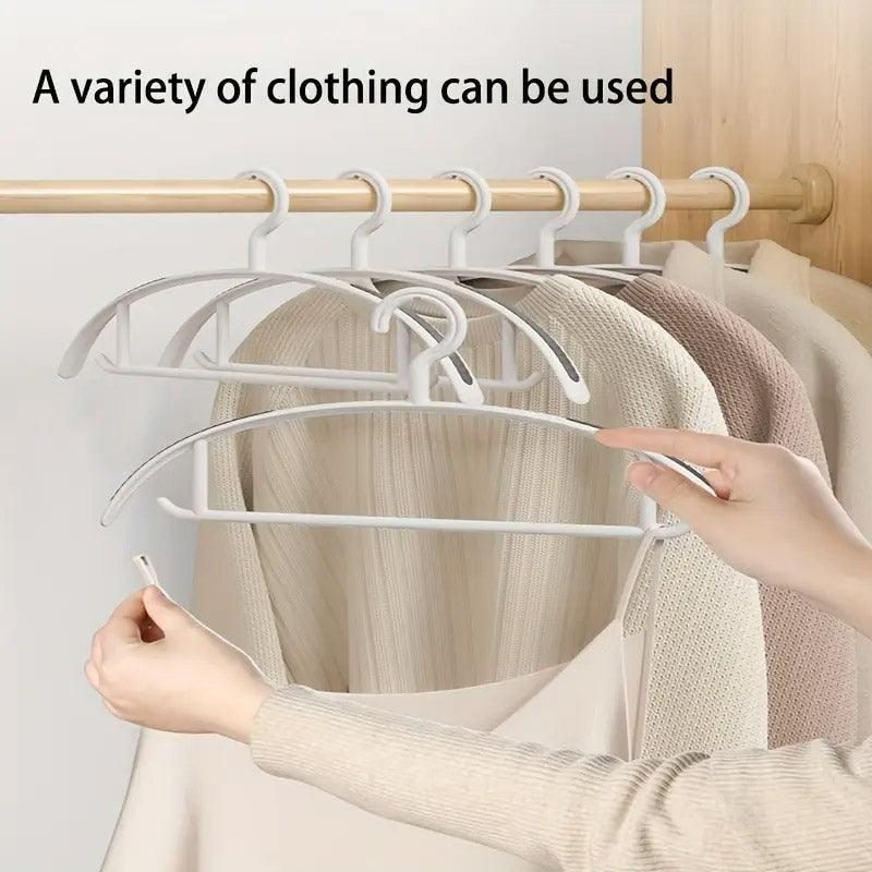 10PCS Plastic Half Round Non Slip Hangers Non Marking Drying Racks Home Use - Narrow