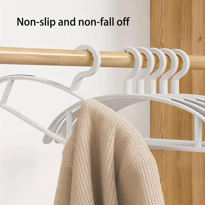 10PCS Plastic Half Round Non Slip Hangers Non Marking Drying Racks Home Use - Narrow