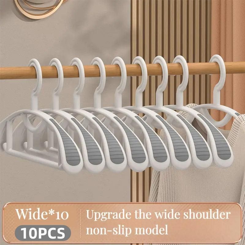10PCS Plastic Half Round Non Slip Hangers Non Marking Drying Racks Home Use - Narrow