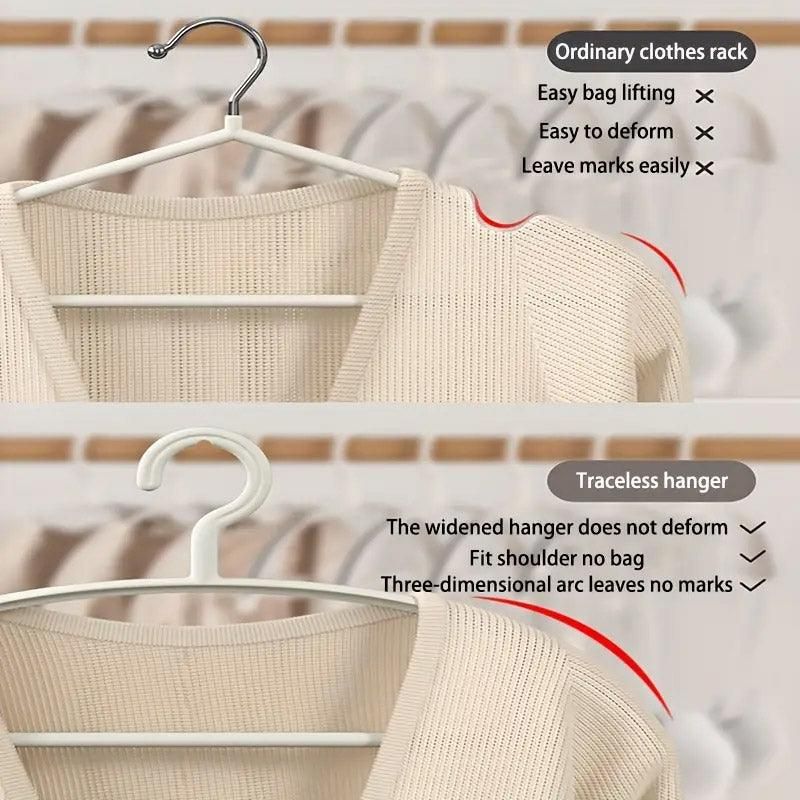 10PCS Plastic Half Round Non Slip Hangers Non Marking Drying Racks Home Use - Narrow