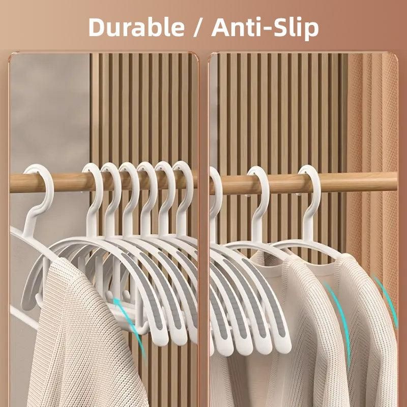 10PCS Plastic Half Round Non Slip Hangers Non Marking Drying Racks Home Use - Narrow