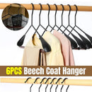 6pcs Iron Wood Combination No Trace Hangers Non Slip for Coat Shirt Closet