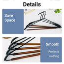 6pcs Iron Wood Combination No Trace Hangers Non Slip for Coat Shirt Closet