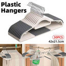 30-Piece Grey and White Non-Slip Clothes Hanger Set