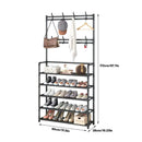 Combined Hat Shoe Coat Rack All in One Entryway Shoe Stand Clothes Hanger