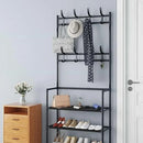 Combined Hat Shoe Coat Rack All in One Entryway Shoe Stand Clothes Hanger