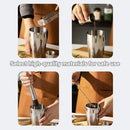 Cocktail Shaker Set Bar Tools Stainless Steel Mixing Glasses Drink Shaker Cups - Black