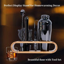 Cocktail Shaker Set Bar Tools Stainless Steel Mixing Glasses Drink Shaker Cups - Black