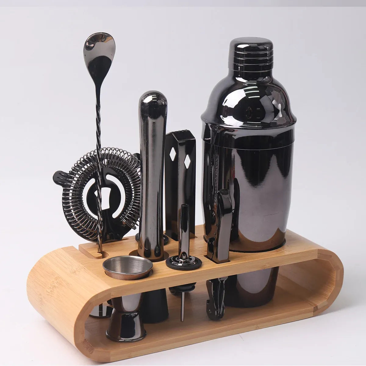 Cocktail Shaker Set Bar Tools Stainless Steel Mixing Glasses Drink Shaker Cups - Silver