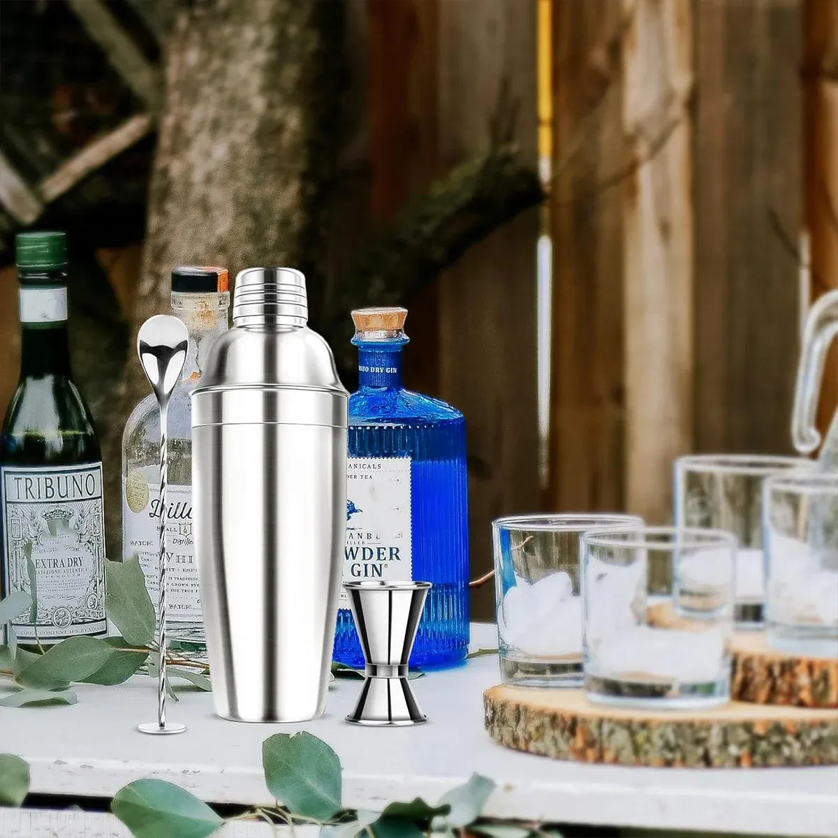 3PCS Stainless SteelCocktail Shaker Set for Bar Tool Kit for Home Bartender