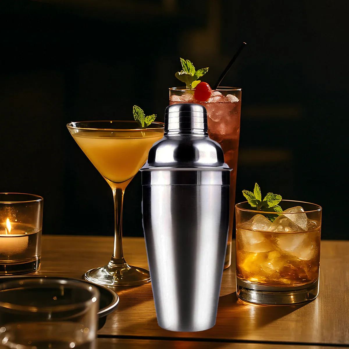 Stainless Steel Cocktail Shaker Decanter and Shaker For Home Bar Mixing Drinks