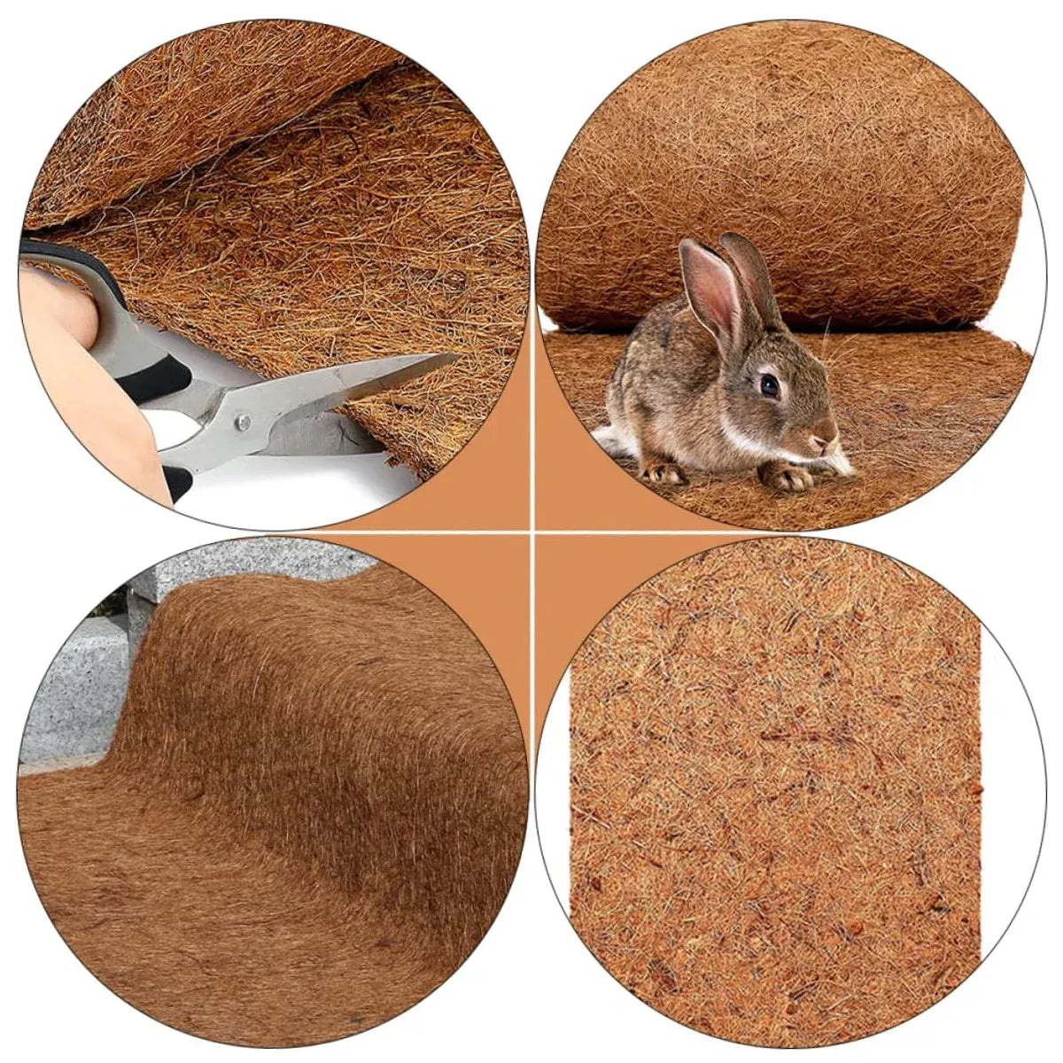 4 PCS Non-Slip Mat Coconut Palm Pet Garden Turtle Matpet Mat Blueberry Mat