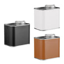Airtight Coffee Canister Storage Jar Pour Valve Leather 9.6 x 7 x 9.3cm - Brown