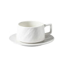 Ceramic Coffee Cup and Saucer Set Simple Tea Mug Breakfast Drinkware Household - White