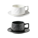 Ceramic Coffee Cup and Saucer Set Simple Tea Mug Breakfast Drinkware Household - White
