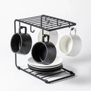 Ceramic Coffee Cup and Saucer Set Simple Tea Mug Breakfast Drinkware Household - White