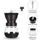 Manual Coffee Bean Grinder Glass Hand Crank Portable Grinding Mill for Home Use