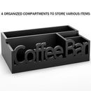 Wooden 4-Compartment Coffee Capsule Storage Box for Kitchen Cafe Desktop Storage