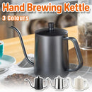 Hand Drip Coffee Pot Stainless Steel Fine Spout Hanging Ear Filter Cup Kettle - Black