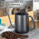 Hand Drip Coffee Pot Stainless Steel Fine Spout Hanging Ear Filter Cup Kettle - Black