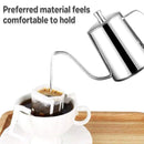 Hand Drip Coffee Pot Stainless Steel Fine Spout Hanging Ear Filter Cup Kettle - Silver