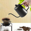 Hand Drip Coffee Pot Stainless Steel Fine Spout Hanging Ear Filter Cup Kettle - Silver