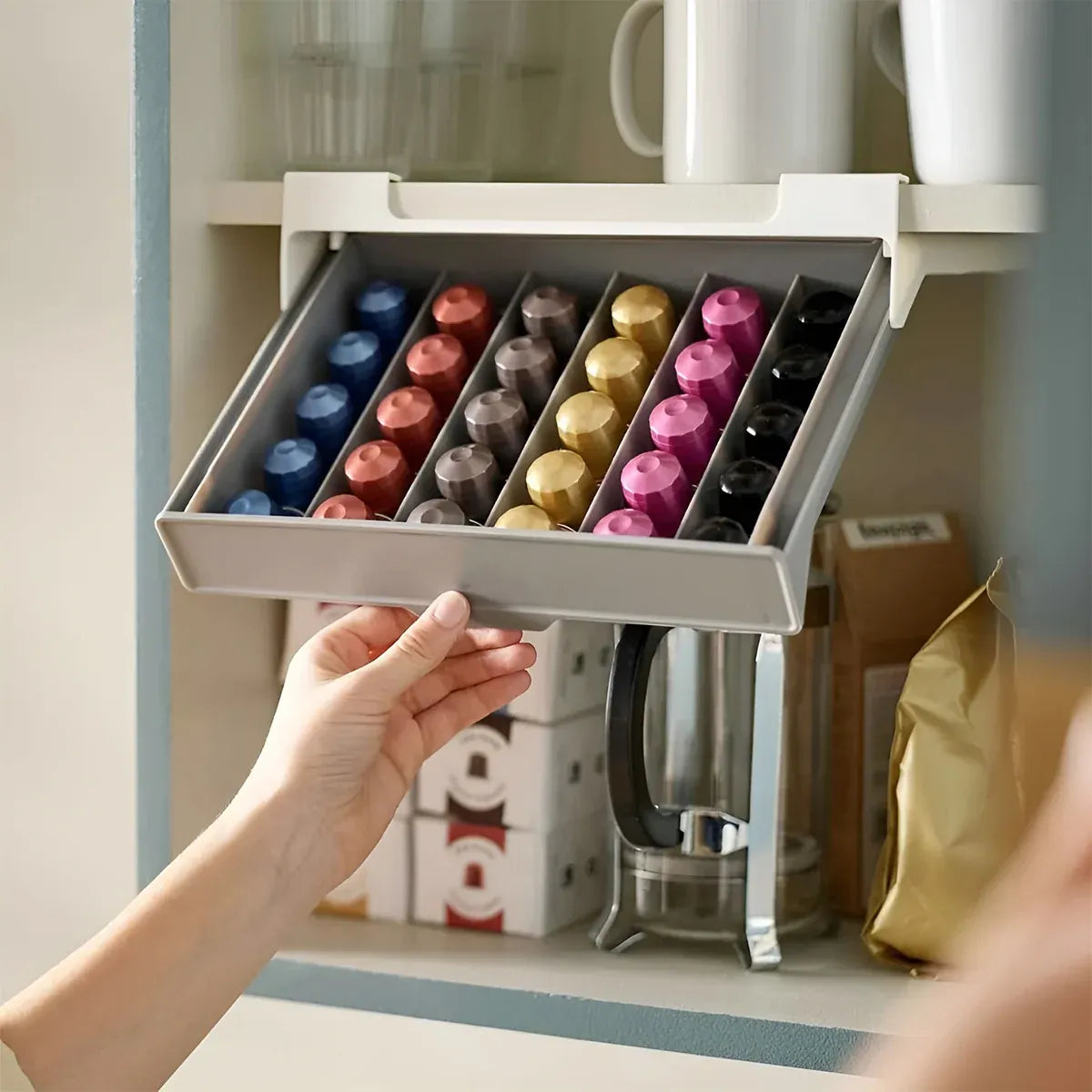 2PCS Coffee Pod Drawer Holder Organizer Large Capacity for K Cup Pods Storage