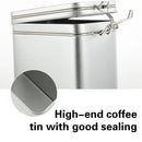 Tea Storage Canister Airtight Coffee Beans Container Iron Food Sealed Jar