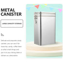Tea Storage Canister Airtight Coffee Beans Container Iron Food Sealed Jar