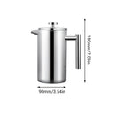 French Press Coffee Pot 600ml 304 Stainless Steel for Home Office Tea Coffee