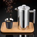 French Press Coffee Pot 600ml 304 Stainless Steel for Home Office Tea Coffee