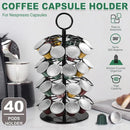 Coffee Capsule Organizer 360 Degree Rotating Holder Rack for 40 Pods Storage