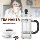 350ml 600ml Stainless Steel Glass French Press Coffee Tea Maker for Home Office - 600ML
