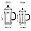 350ml 600ml Stainless Steel Glass French Press Coffee Tea Maker for Home Office - 600ML