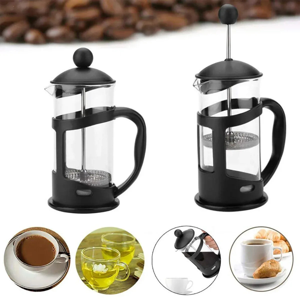 350ml French Press Coffee Maker Hand Press Tea Brewer with Filter