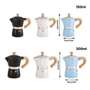 Portable Coffee Maker Wood Grain Handle Outdoor Manual Espresso Machine Camping - Beige-150ml