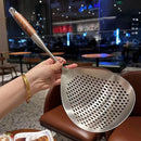 304 Stainless Steel Kitchen Colander Long Handle Noodle Dumpling Strainer Spoon - Stainless steel