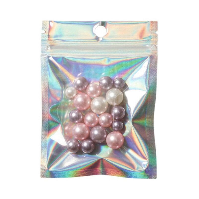 100/200X Iridescent Zip Bags for Food Storage & Holographic Makeup Pouch - 20*30cm 200PCS