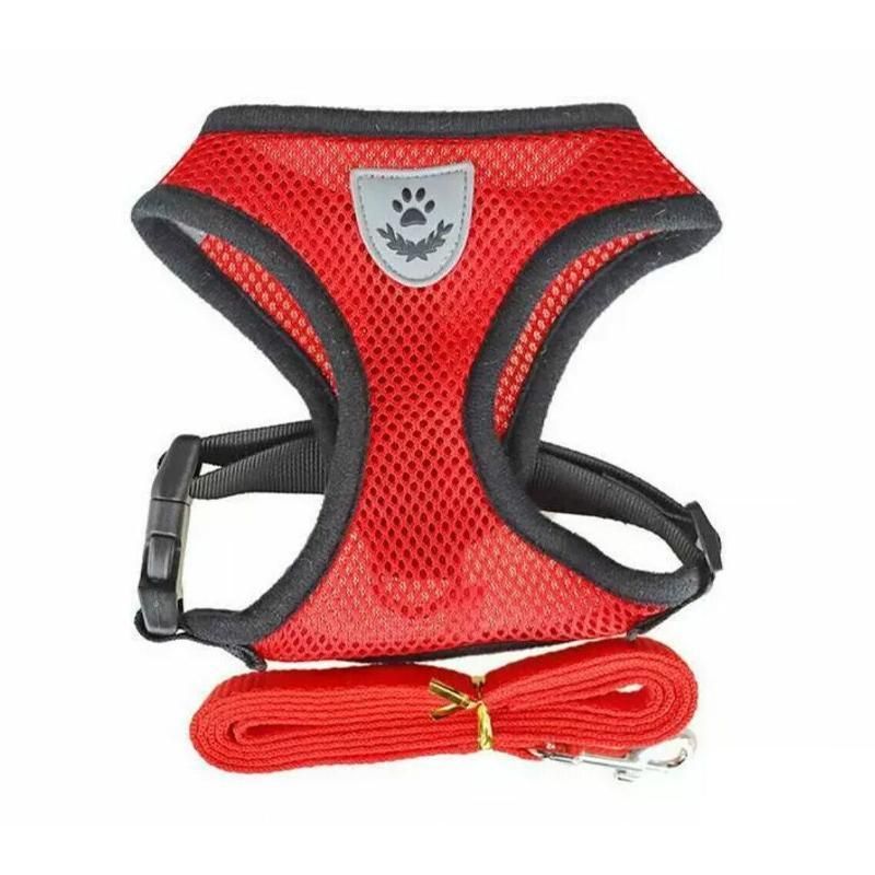 L Size Pet Dog Cat Puppy Soft Leash VEST Mesh Breathe Adjustable Harness Braces Clothes - Blue