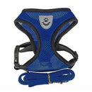 M Size Pet Dog Cat Puppy Soft Leash VEST Mesh Breathe Adjustable Harness Braces Clothes - Blue