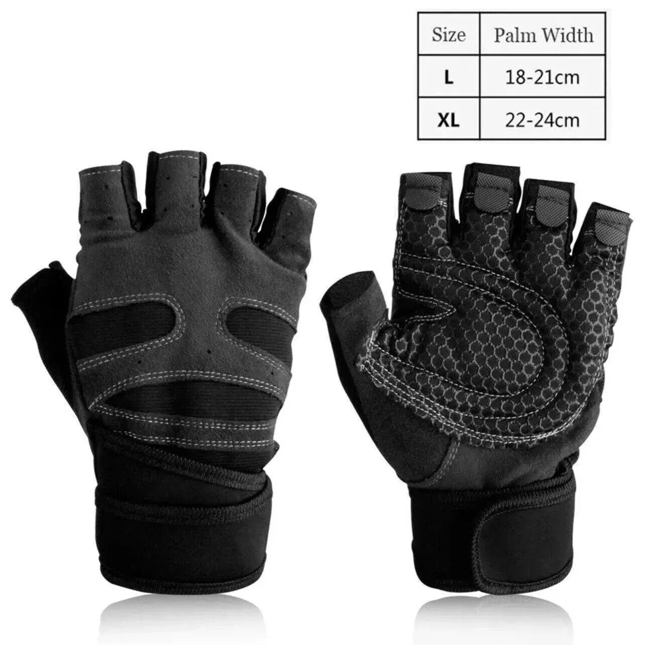 XL Size Aolikes Weight Lifting Gloves Gym Bodybuilding Fitness Workout Cycling Crossfit - One Pair Red
