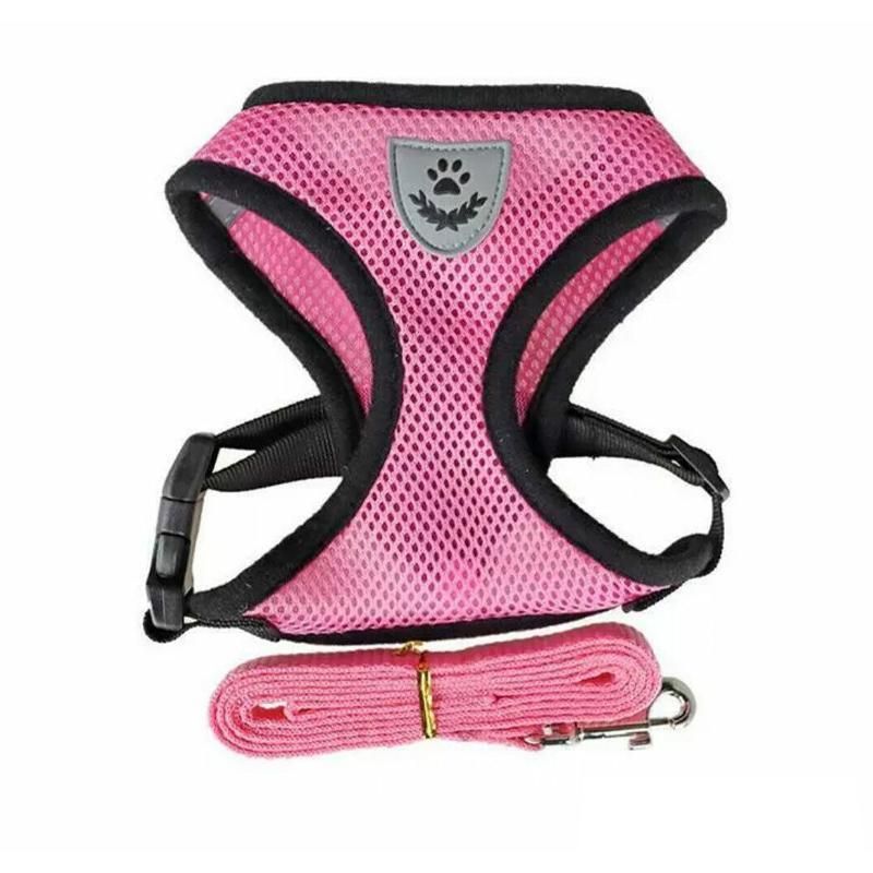 M Size Pet Dog Cat Puppy Soft Leash VEST Mesh Breathe Adjustable Harness Braces Clothes - Orange
