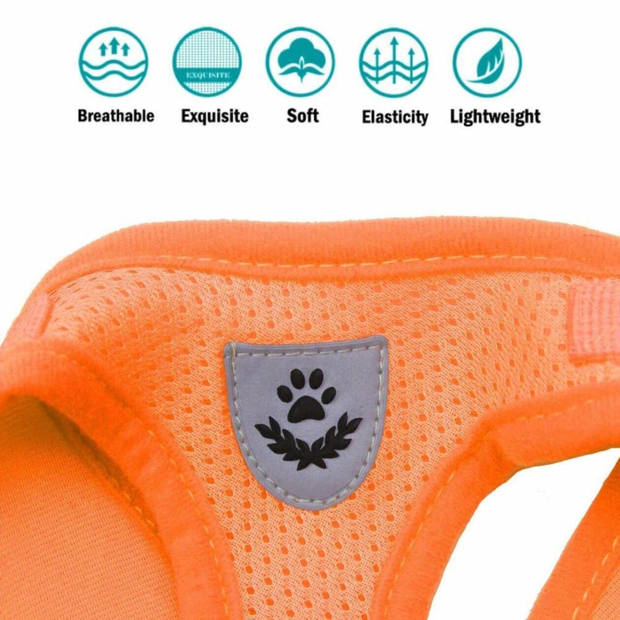 L Size Pet Dog Cat Puppy Soft Leash VEST Mesh Breathe Adjustable Harness Braces Clothes - Pink