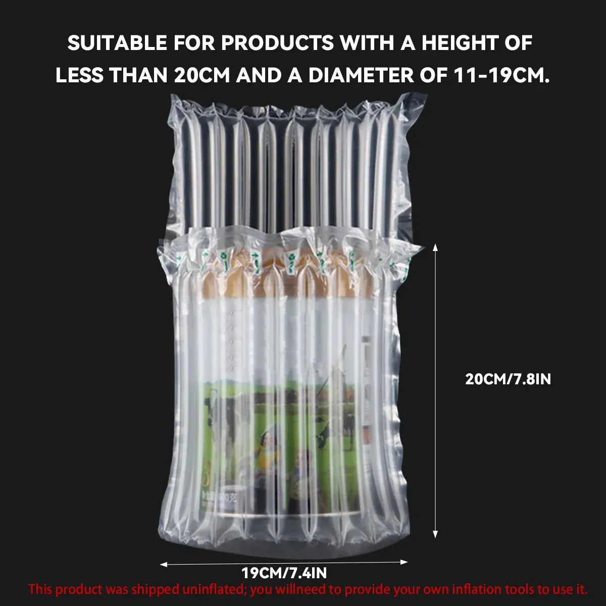 100PCS Air Column Protective Bags Shockproof Packaging for Milk Powder Cans