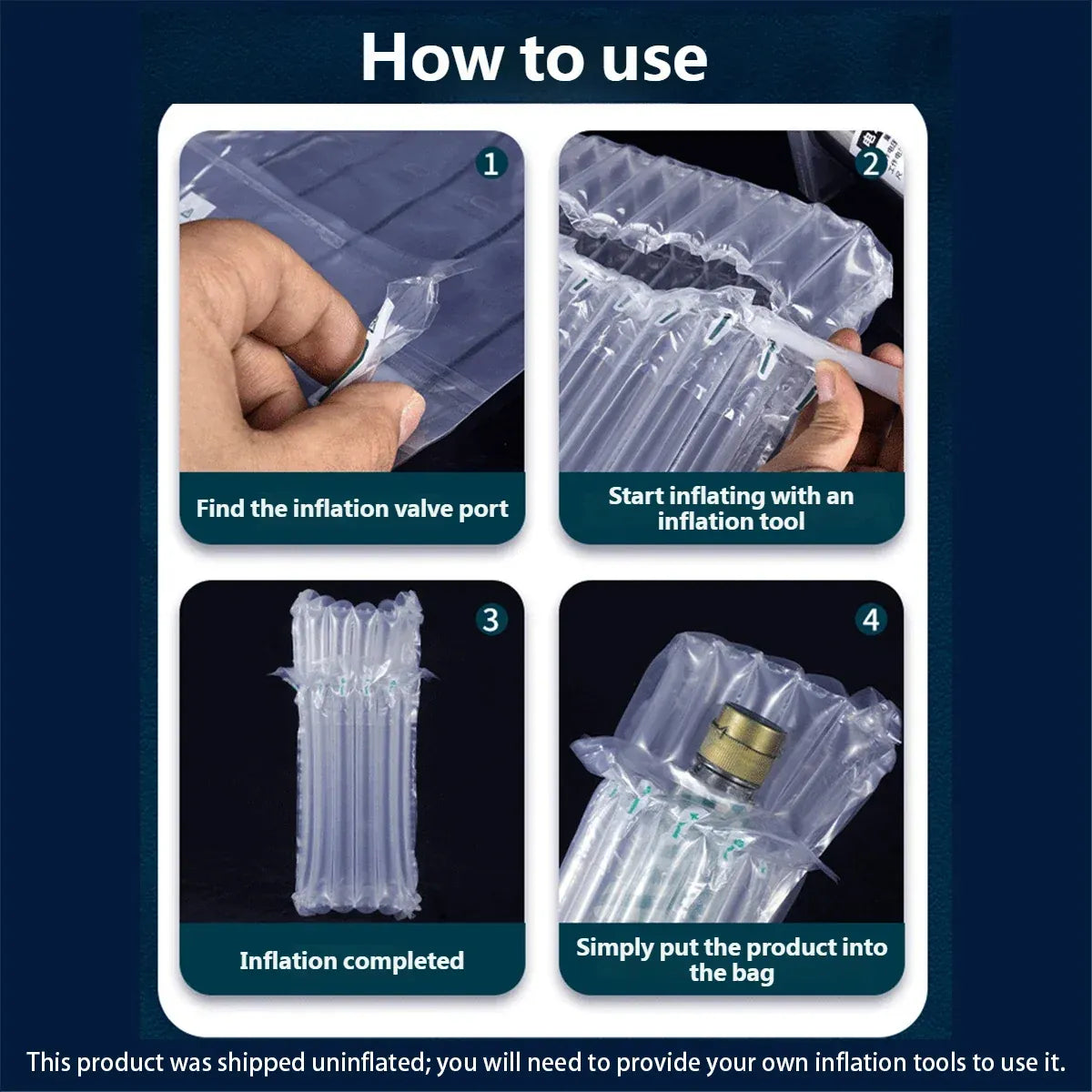 Air Column Protective Bags 100PCS Clear Cushion Packaging for Bottles Electronics - 28cm