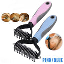 Small Dog Pet Cat Grooming Comb Brush Undercoat Rake Dematting Deshedding Trimmer - Blue
