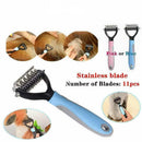 Small Dog Pet Cat Grooming Comb Brush Undercoat Rake Dematting Deshedding Trimmer - Blue